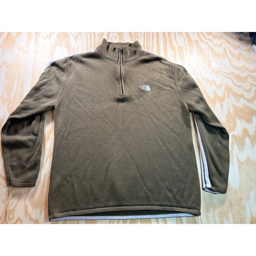 The North Face A5 Series Mens Quarter‎ Zip Wool Blend Sweater Olive Brown Large